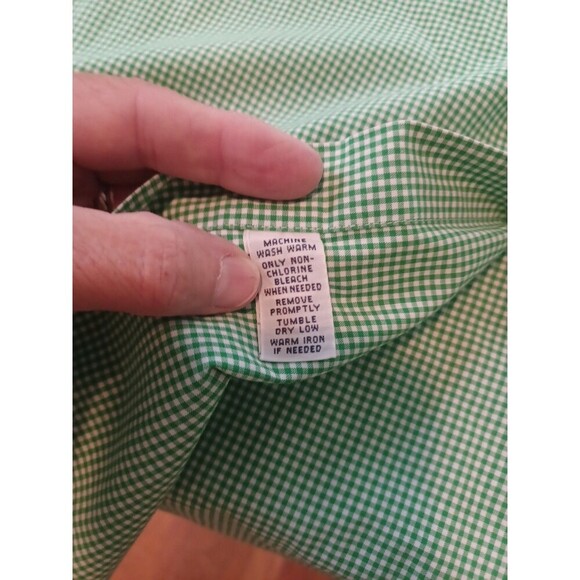 Ralph Lauren Classic green check cotton buttondown shirt mens L preppy office - Picture 9 of 11